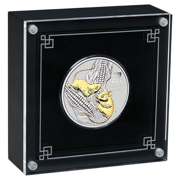 Rat BU Australia Perth Mint In Cap 2020 1 oz Platinum Lunar Year of The Mouse 
